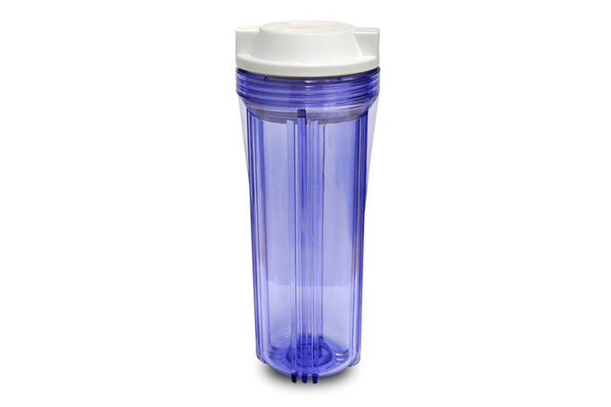 Cárter del filtro durable del plástico transparente, cárter del filtro de agua del RO altura de 10 pulgadas