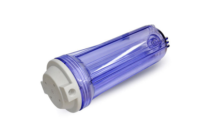 Cárter del filtro durable del plástico transparente, cárter del filtro de agua del RO altura de 10 pulgadas