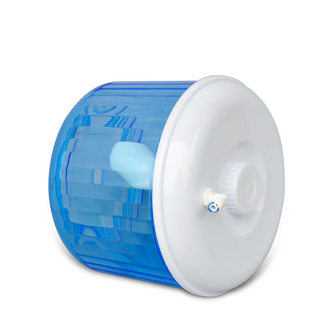 Material transparente del ABS del pote del purificador del agua mineral del azul 7L para el sistema del filtro de agua