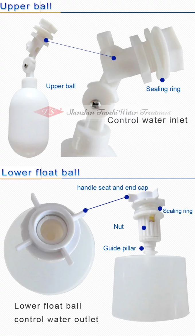 resistencia a la corrosión de la vávula de bola de flotador del filtro del pote del agua mineral del peso 30g