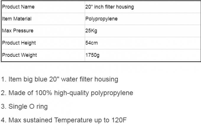 vida útil larga de la presión de los sistemas 100psi-250psi Normail de la purificación del agua de la altura de 570m m
